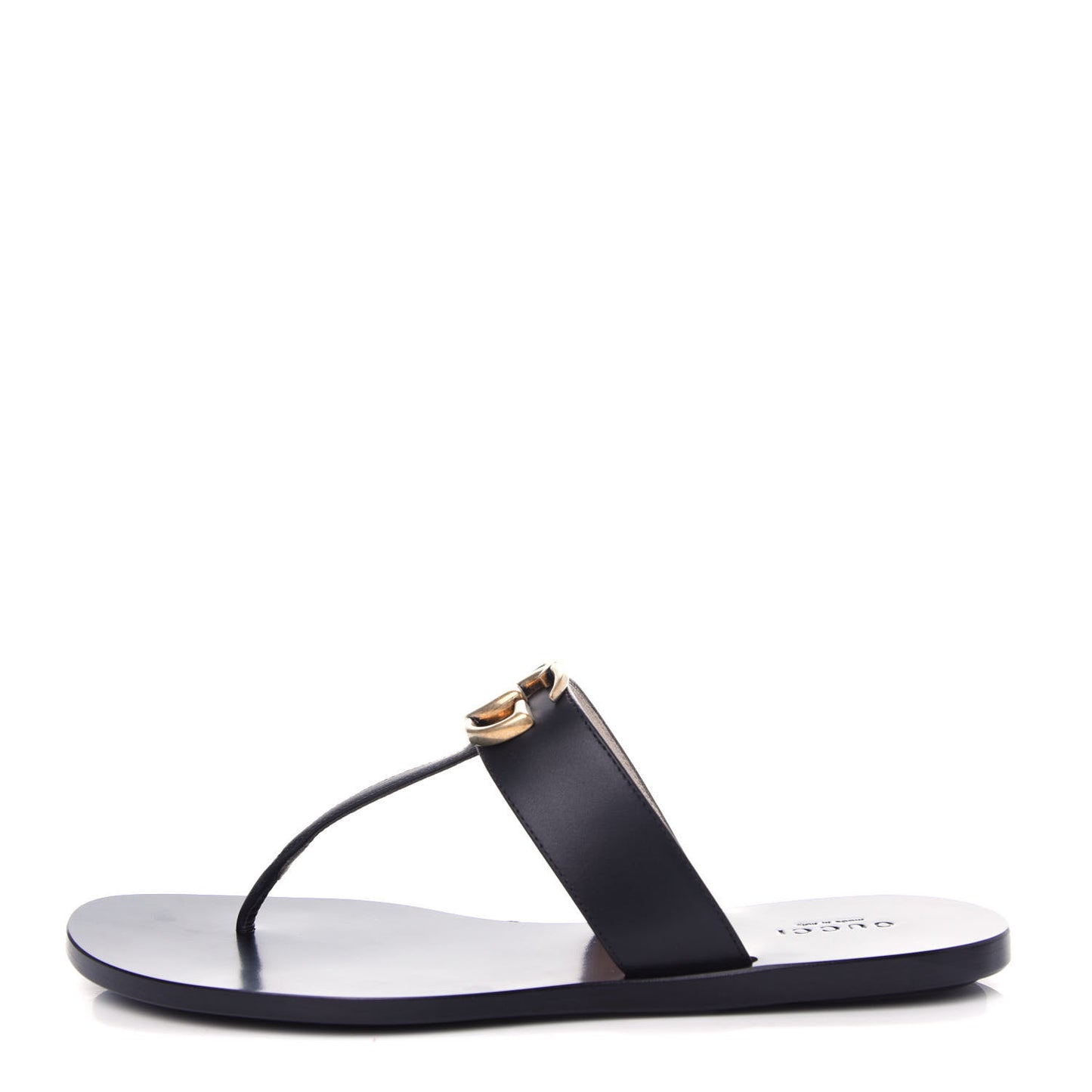 Calfskin GG Marmont Thong Sandals 37 Black