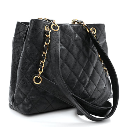 Chanel Caviar Quilted Pocket Shopping Tote Black 3 of 15