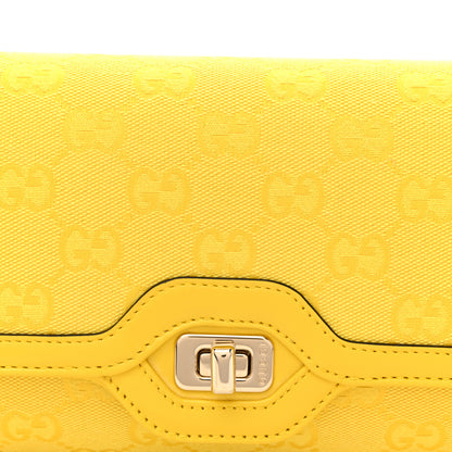 Gucci GG Monogram Textured Dollar Calfskin Small Luce Shoulder Bag Yellow 8 of 10