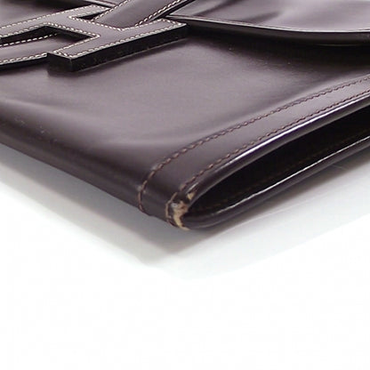 Hermes Vintage Leather Jige Portfolio Clutch Brown 5 of 10