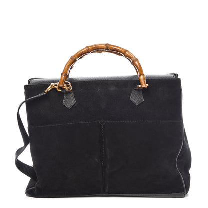 Gucci Suede Bamboo Top Handle Bag Black 1 of 22