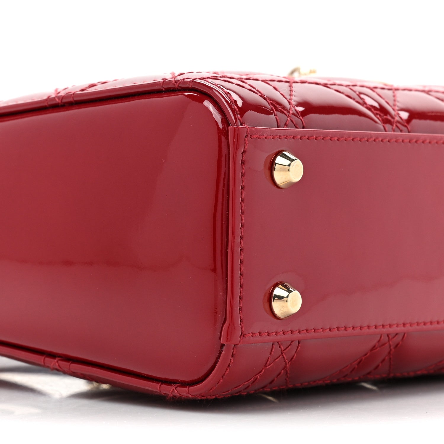 Christian Dior Patent Cannage Mini Lady Dior Red 9 of 9
