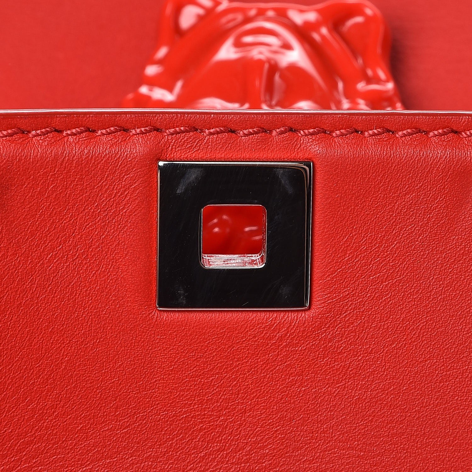 Versace Calfskin Large Palazzo Empire Bag Rockerfeller Red 9 of 9