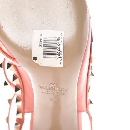 Valentino Garavani Nappa Rockstud Ankle Strap Pumps 39 Coral 8 of 10