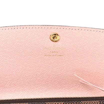 Louis Vuitton Damier Ebene Emilie Wallet Rose Ballerine 6 of 10