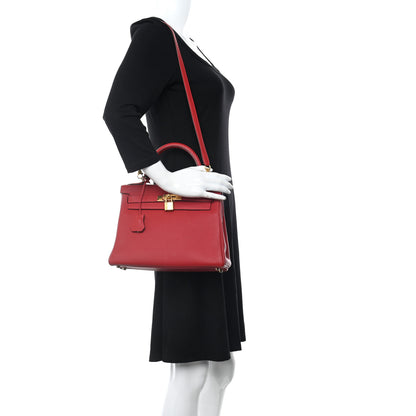 Hermes Togo Kelly Retourne 28 Rouge Vif 2 of 10
