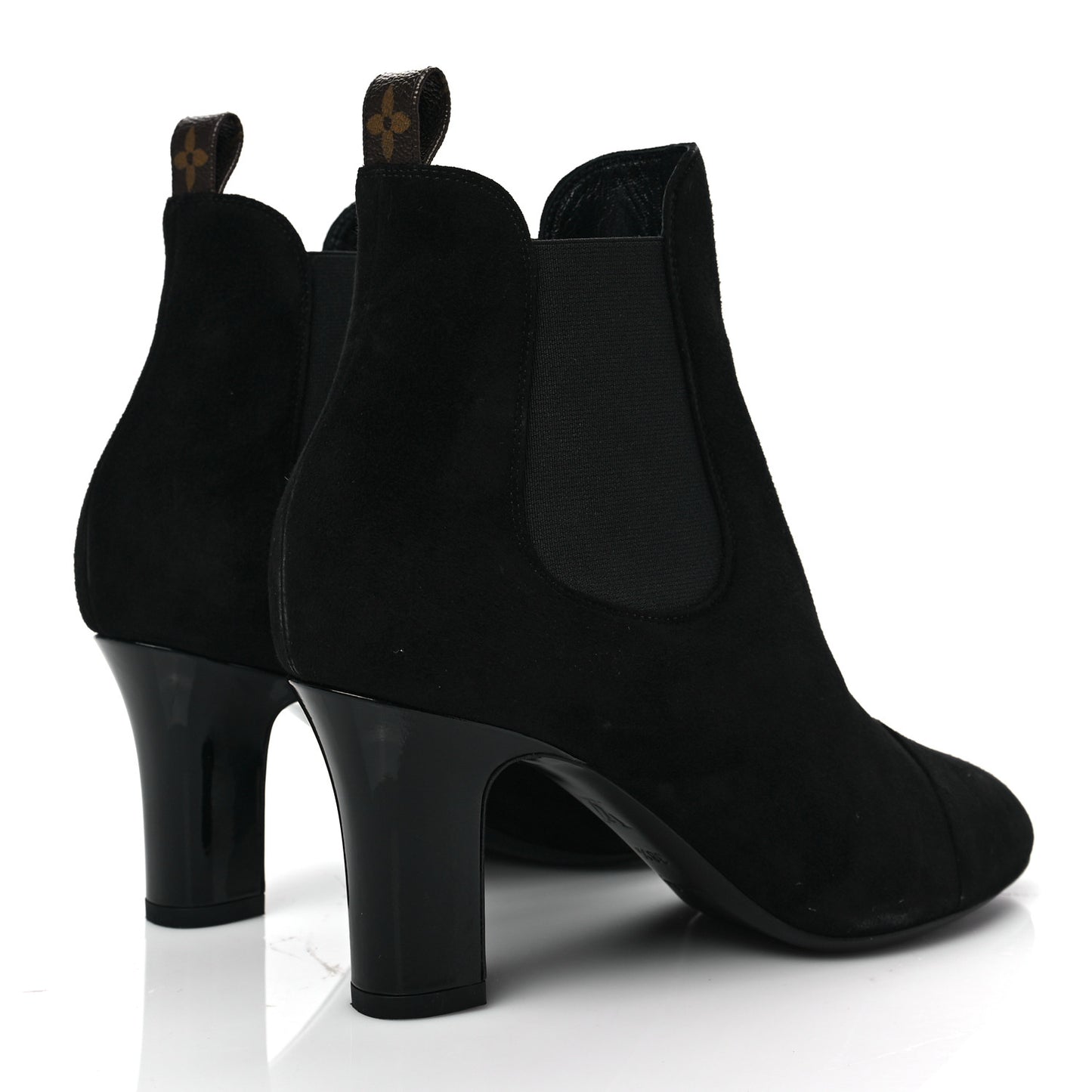 Suede Monogram Uniformes Cap Toe Chelsea 75mm Ankle Boots 38.5 Black
