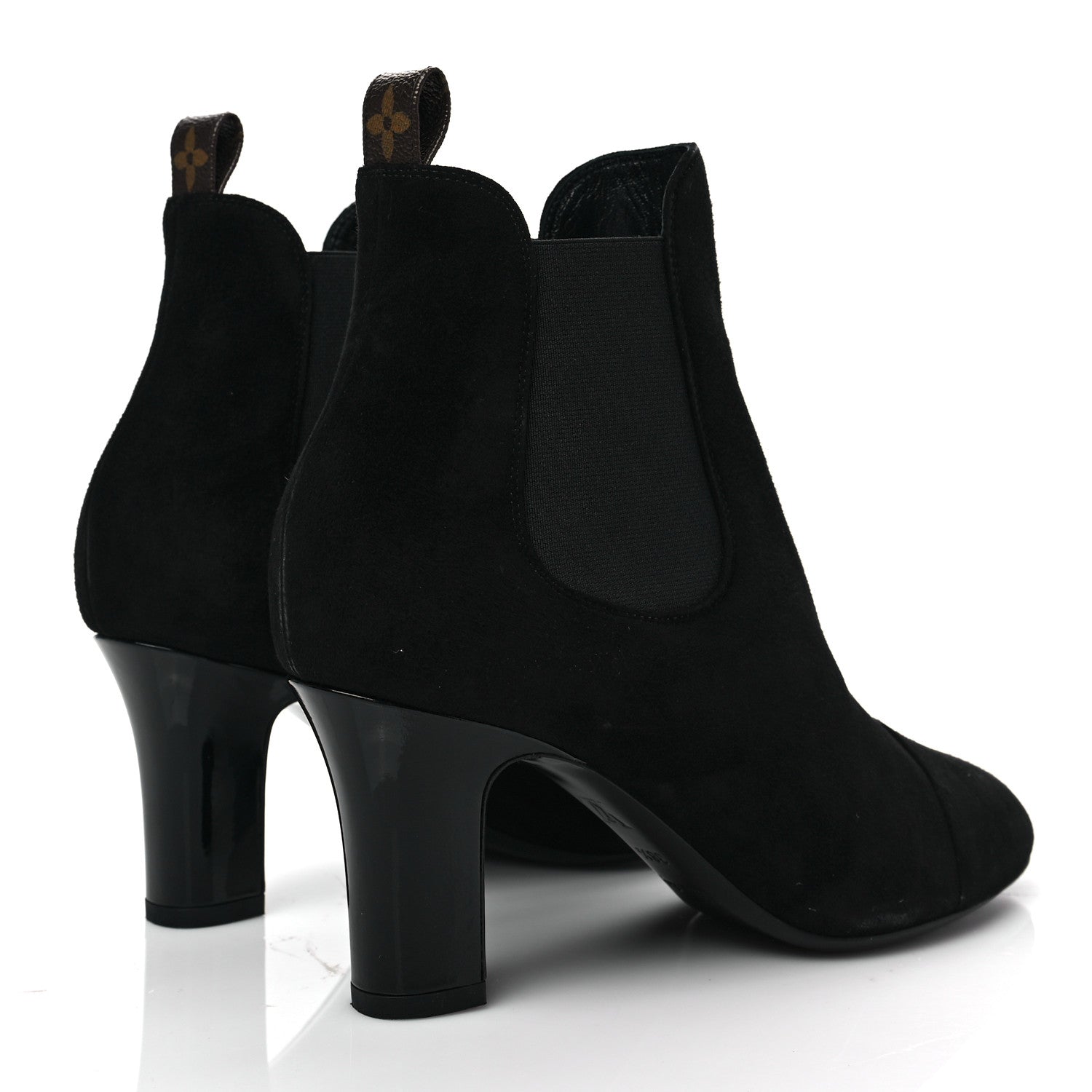 Louis Vuitton Suede Monogram Uniformes Cap Toe Chelsea 75mm Ankle Boots 38.5 Black 4 of 7