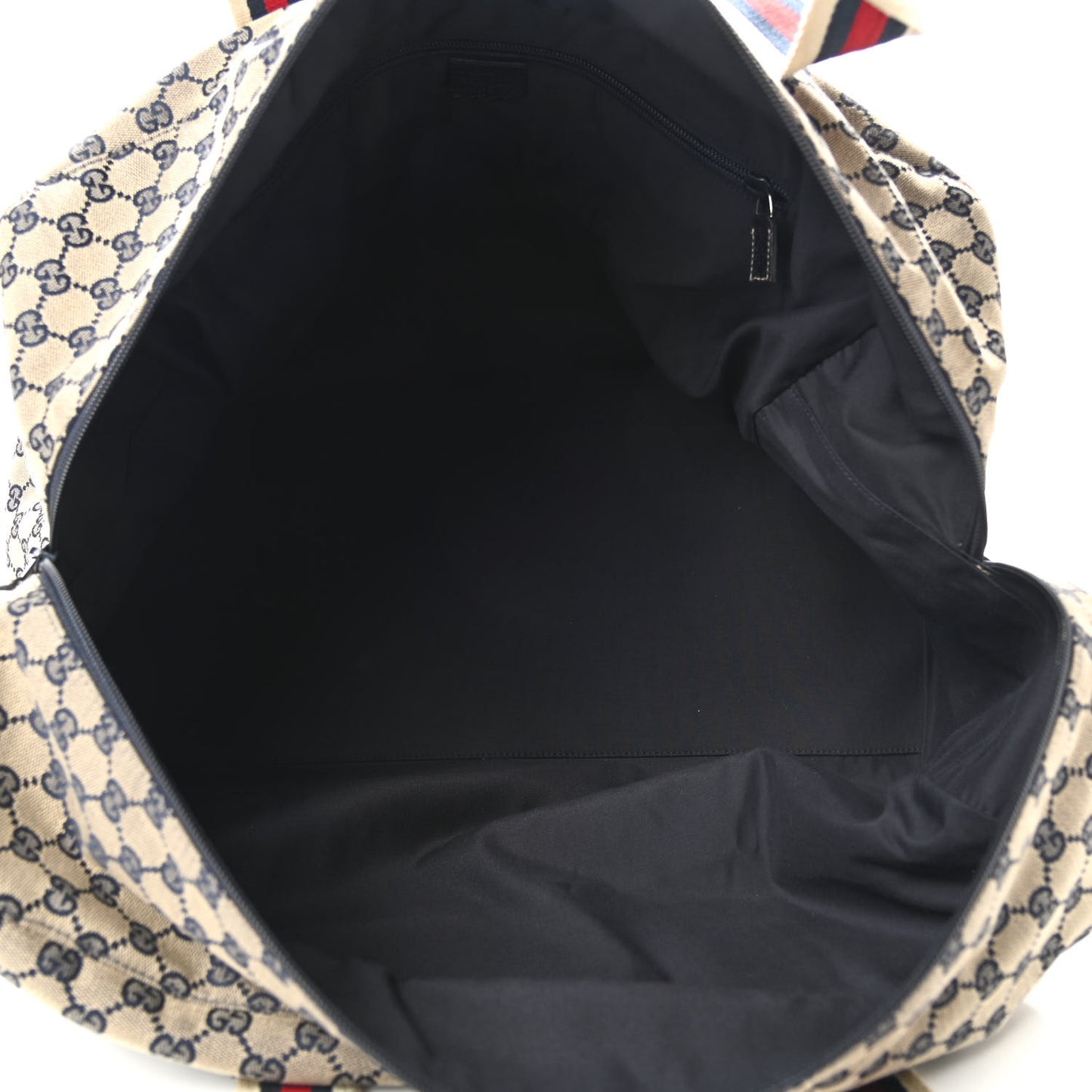 GG Monogram Web Large Collapsible Carry On Duffle Navy