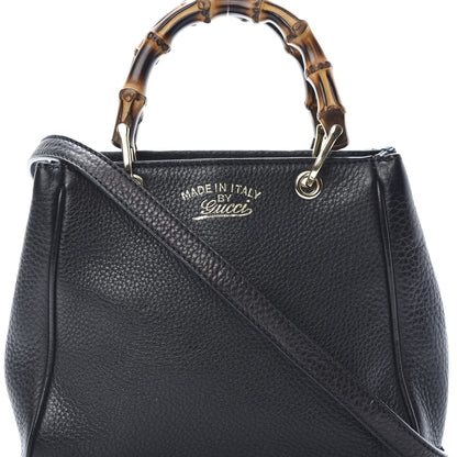 Gucci Cellarius Calfskin Mini Bamboo Shopper Tote Black 8 of 10