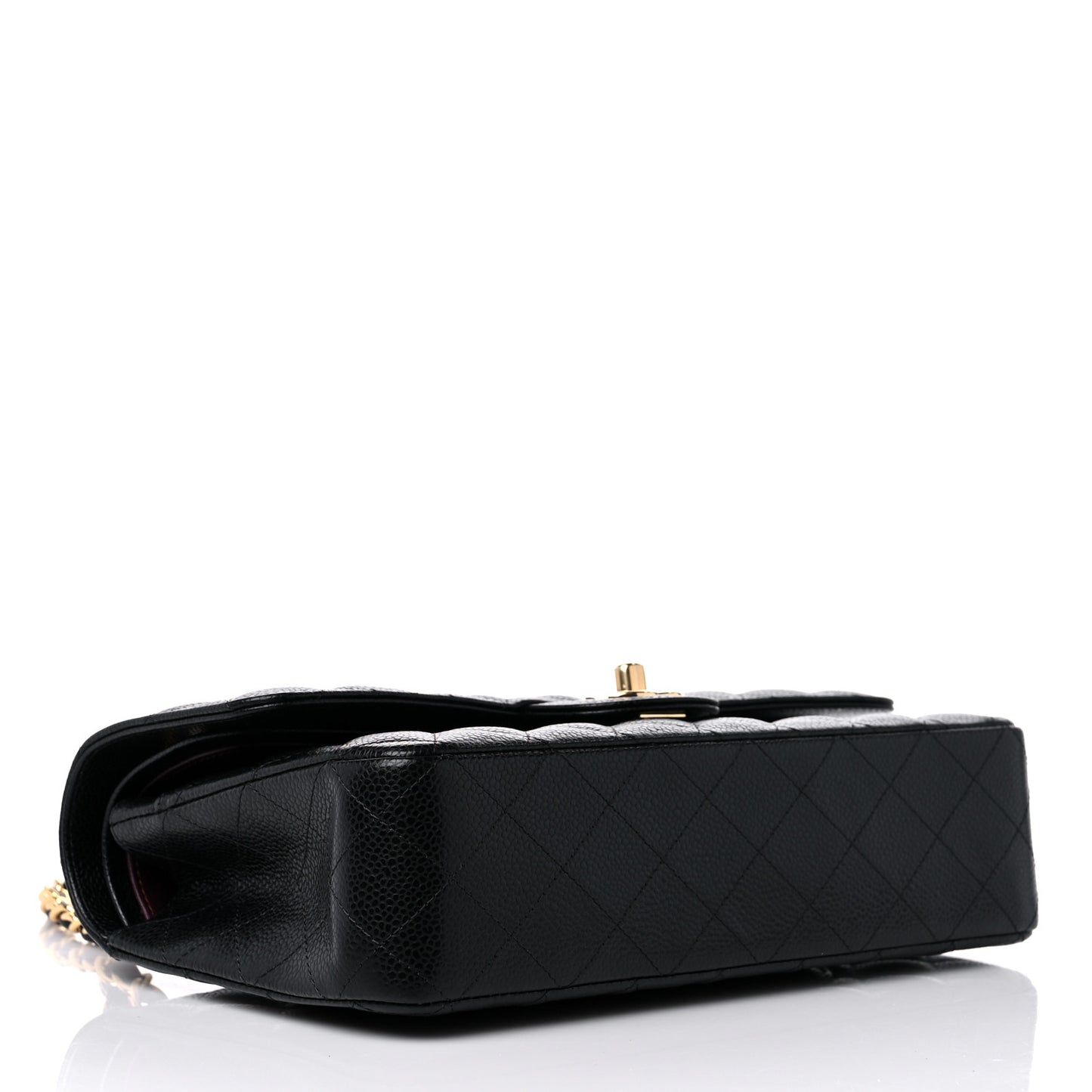 Caviar Quilted Medium Double Flap Black