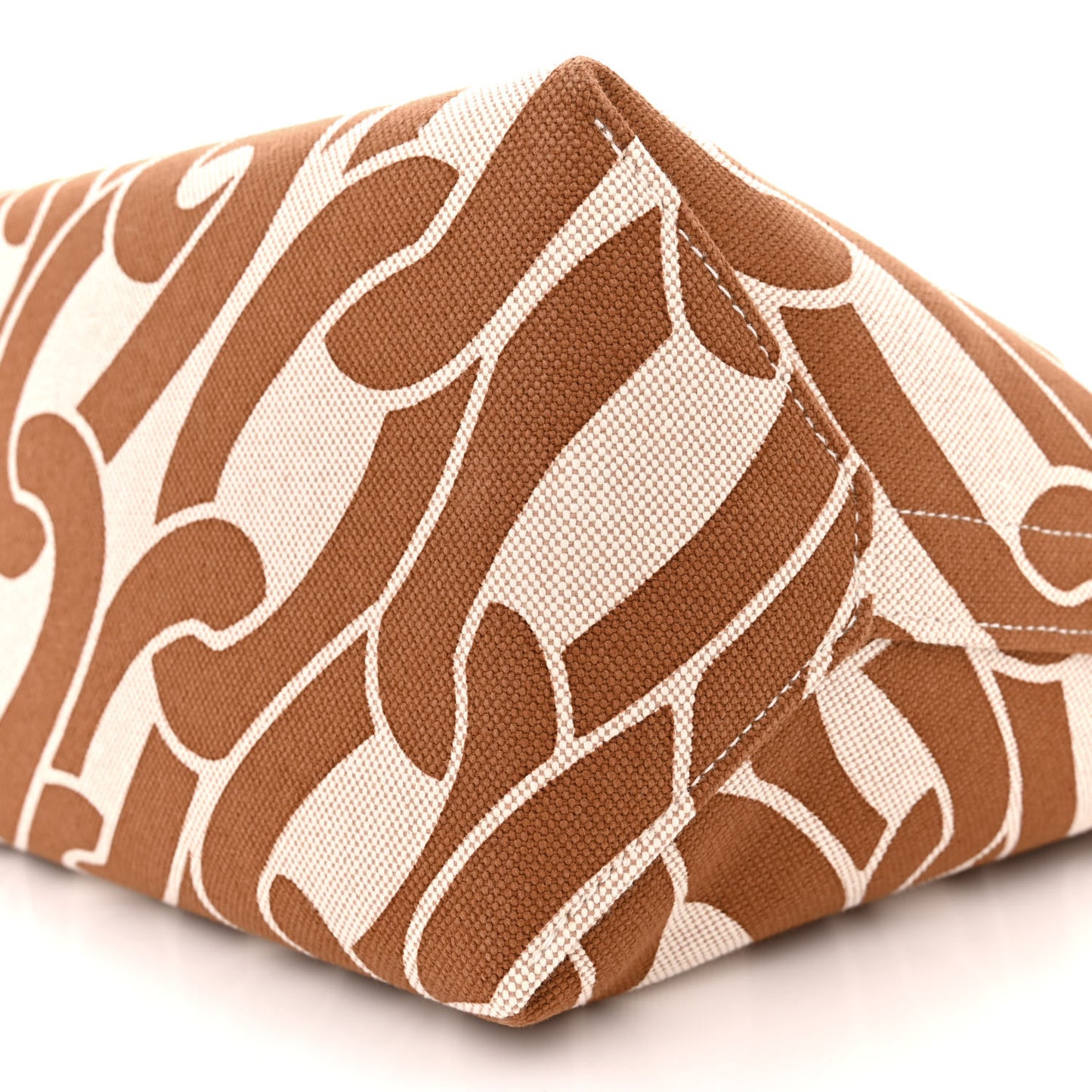 H Plume Canvas Swift Printed Maillons & Co Steeple 25 Bag Fauve Ecru Beige Gold