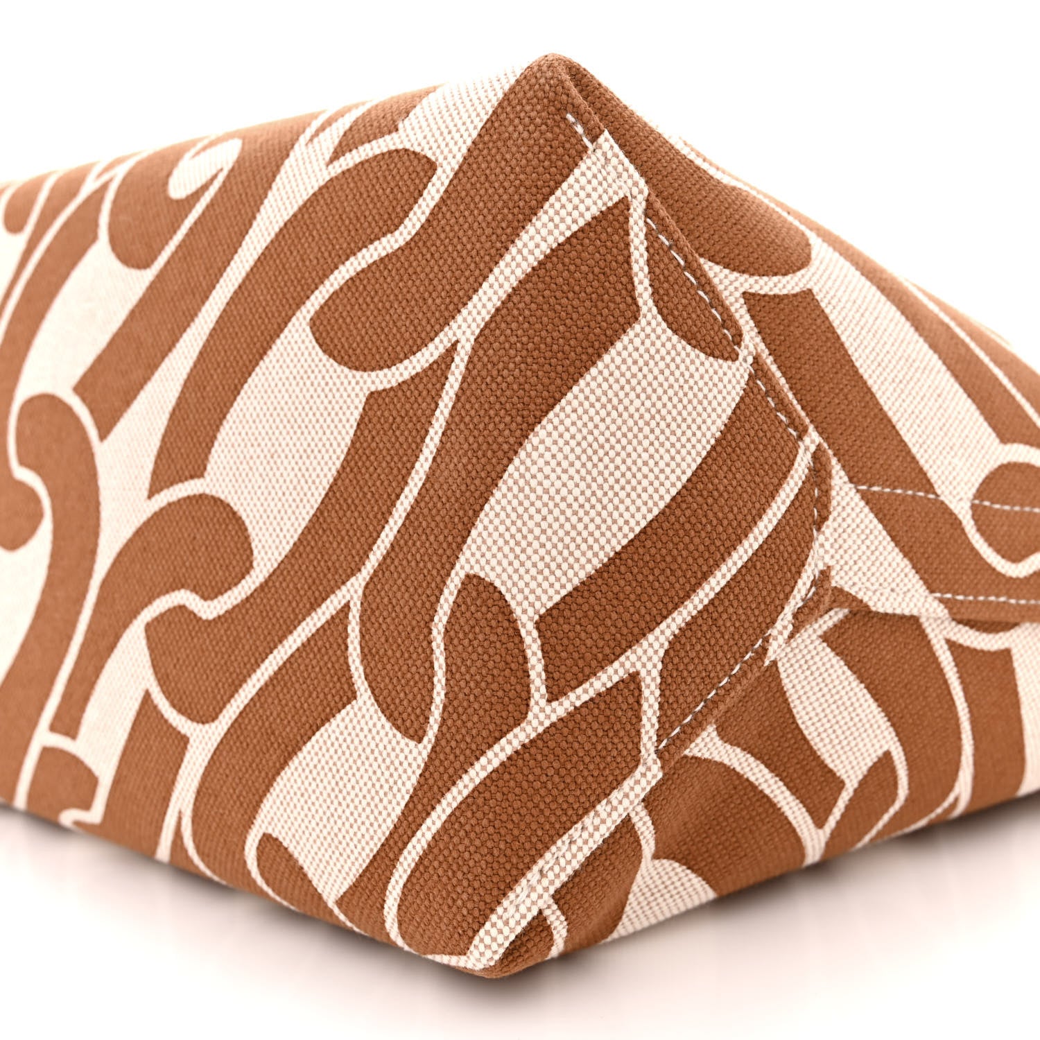 Hermes H Plume Canvas Swift Printed Maillons & Co Steeple 25 Bag Fauve Ecru Beige Gold 12 of 12