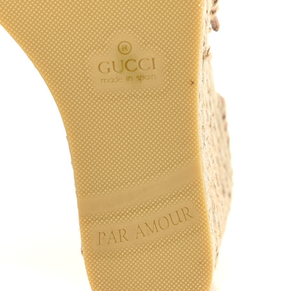 Gucci Nappa Matelasse GG Marmont Ankle Wrap Platform 35/120mm Espadrille Wedges 37.5 Skin Rose 7 of 14