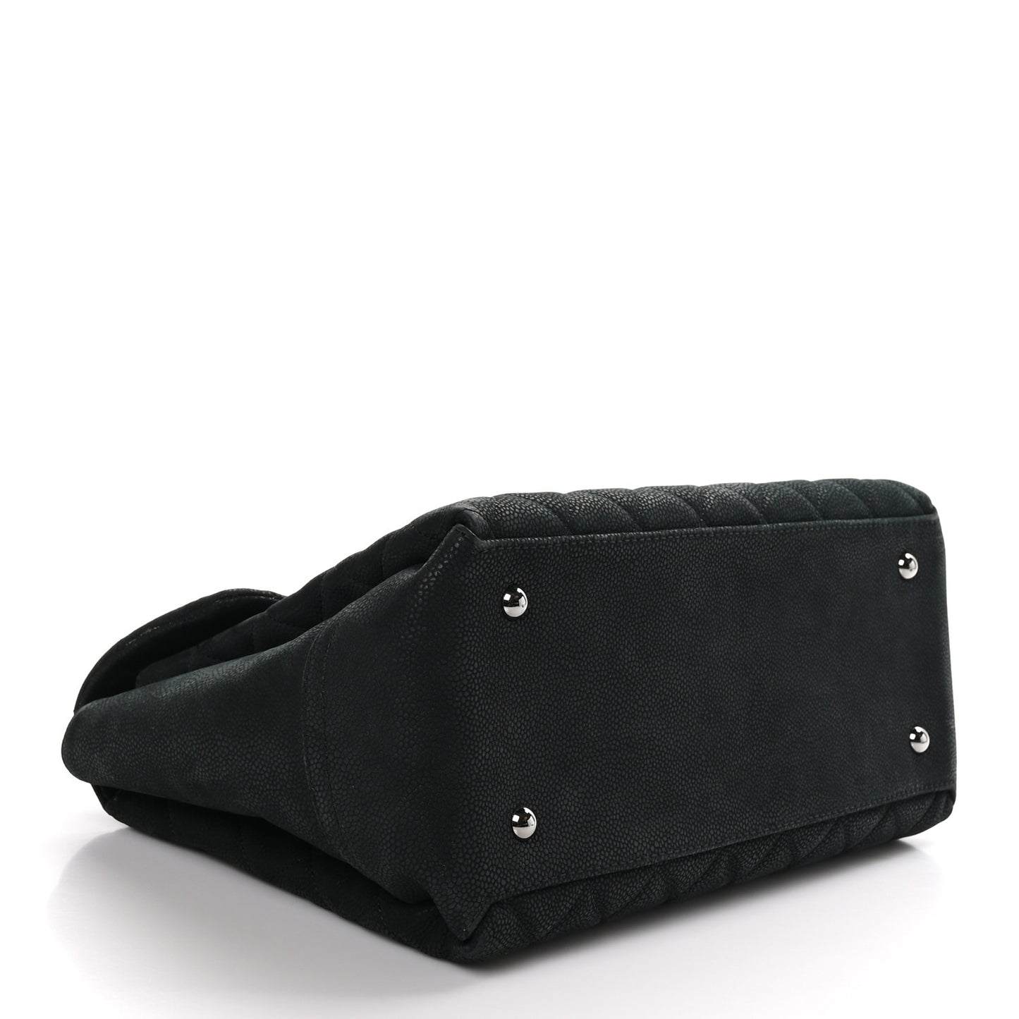 Iridescent Caviar Medium Lady Pearly Flap Black