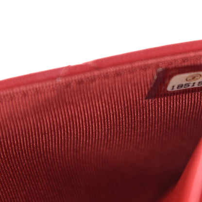 Chanel Lambskin Quilted Wallet on Chain WOC Red 11 of 12
