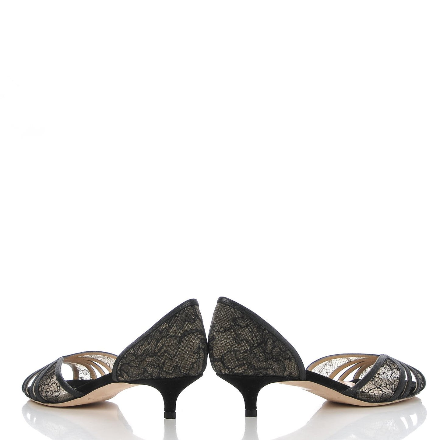 Lace Filo d'Orsay Kitten Pumps 38 Black