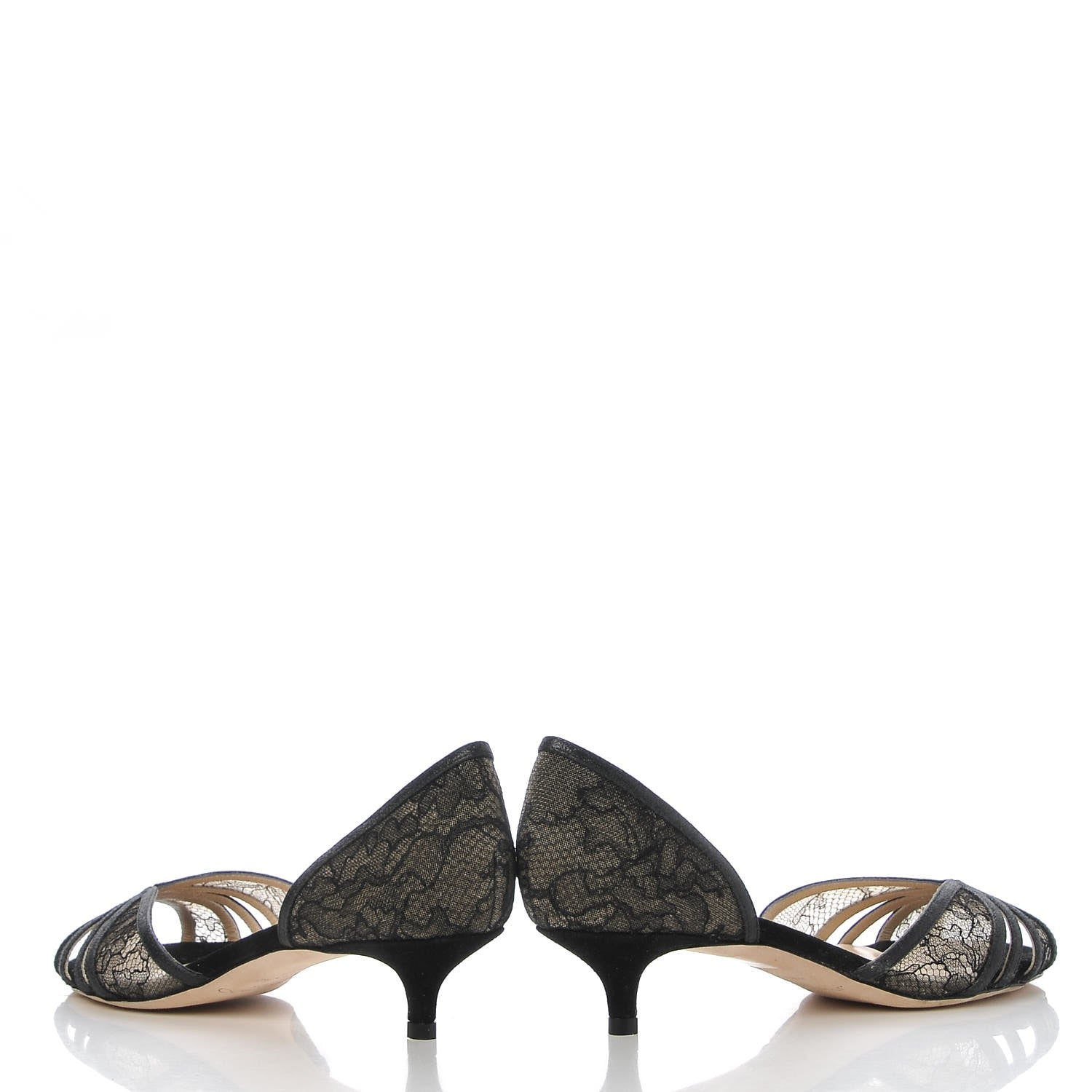 Jimmy Choo Lace Filo d'Orsay Kitten Pumps 38 Black 5 of 12