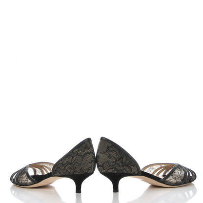Jimmy Choo Lace Filo d'Orsay Kitten Pumps 38 Black 5 of 12