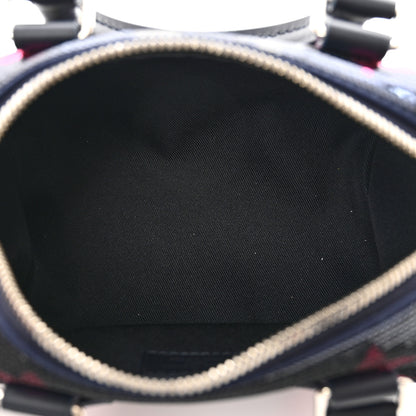 Louis Vuitton Giant Monogram Sequins Speedy Bandouliere 18 Navy Fuchsia 6 of 9