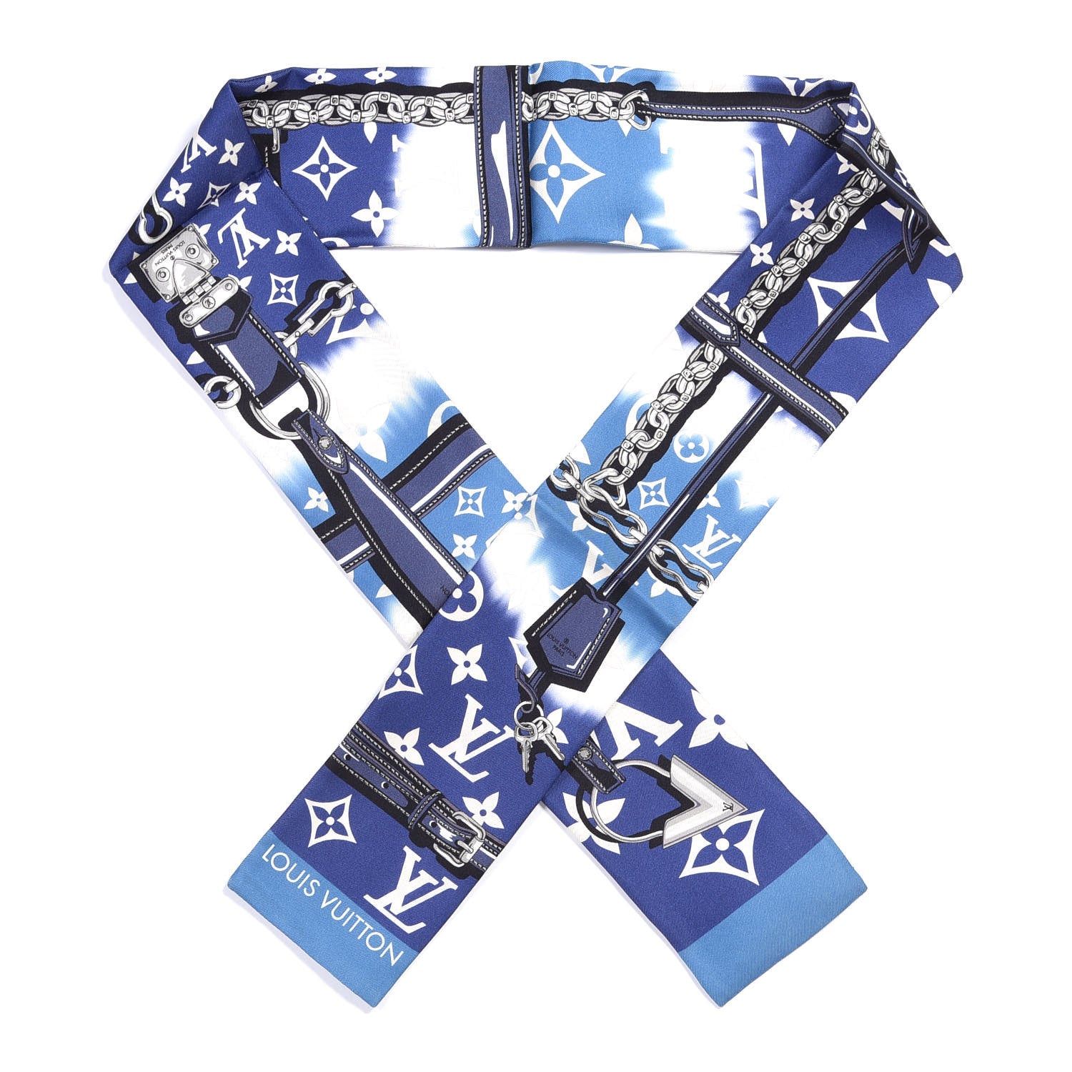 Louis Vuitton Silk Monogram Escale Confidential Bandeau Blue 1 of 3
