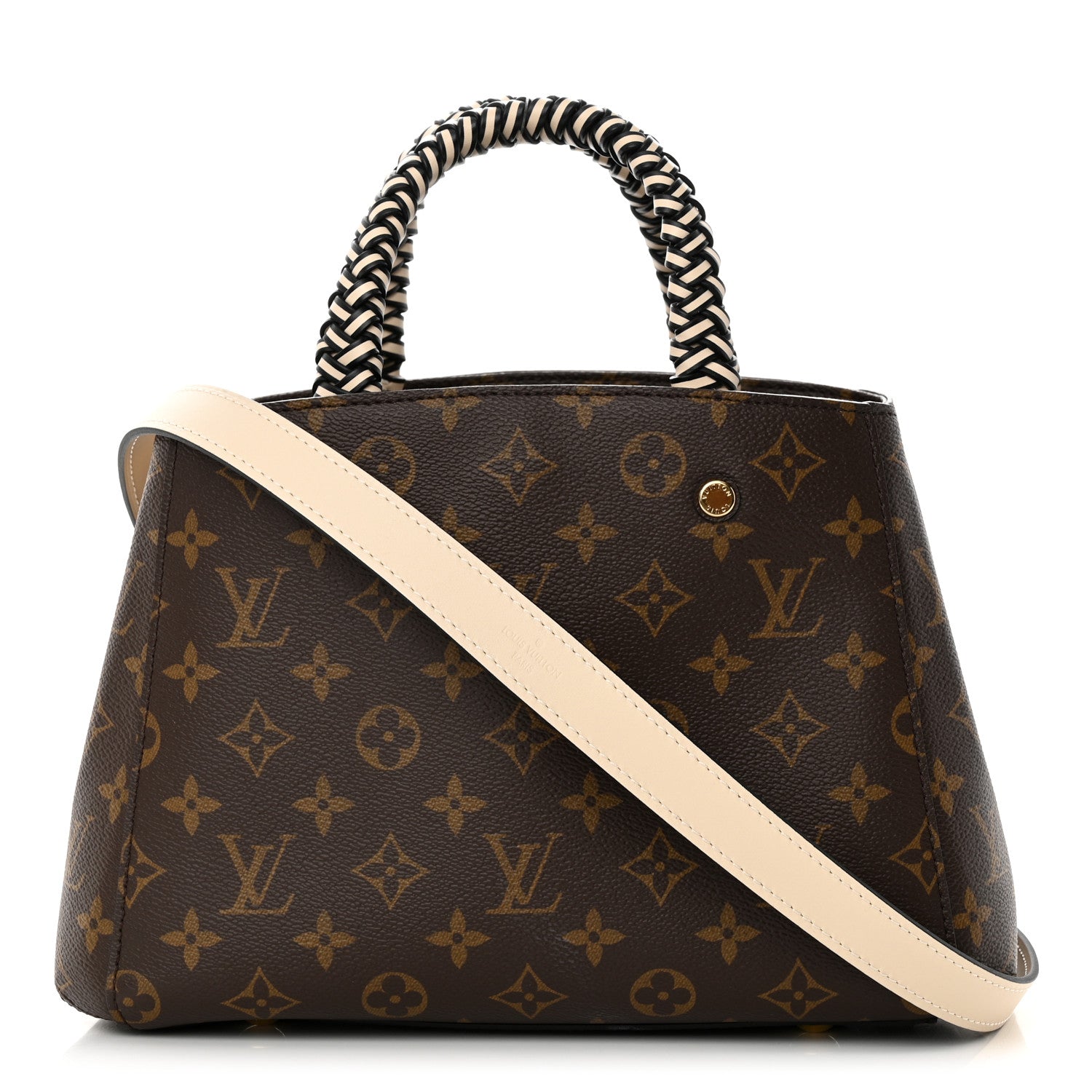 Louis Vuitton Monogram Braided Montaigne BB Creme Beige 1 of 10