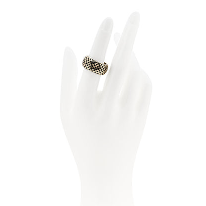Gucci 18K Yellow Gold Enamel Diamantissima Ring 53 6.25 Black 2 of 6