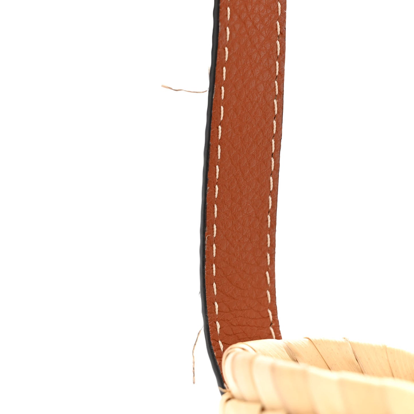 Raffia Small Grain Calfskin Medium Marcie Basket Tan