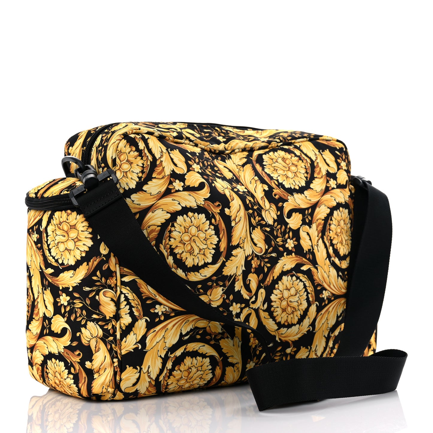 Nylon Baroque Diaper Bag Black