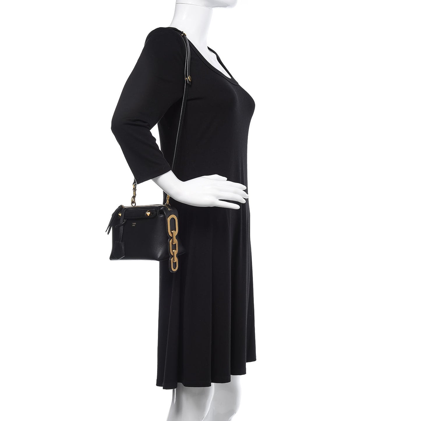 Vitello Dolce Chain Tail Gold Edition Mini By The Way Boston Bag Black Vintage Gold