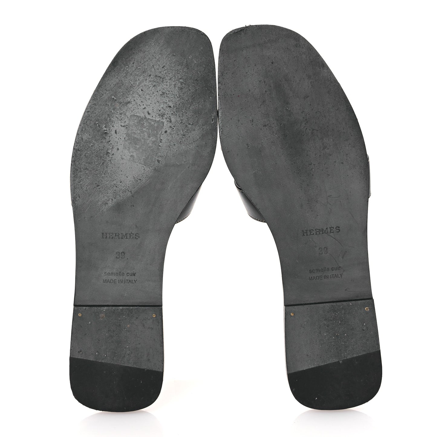 Box Calfskin Oran Sandals 39 Black