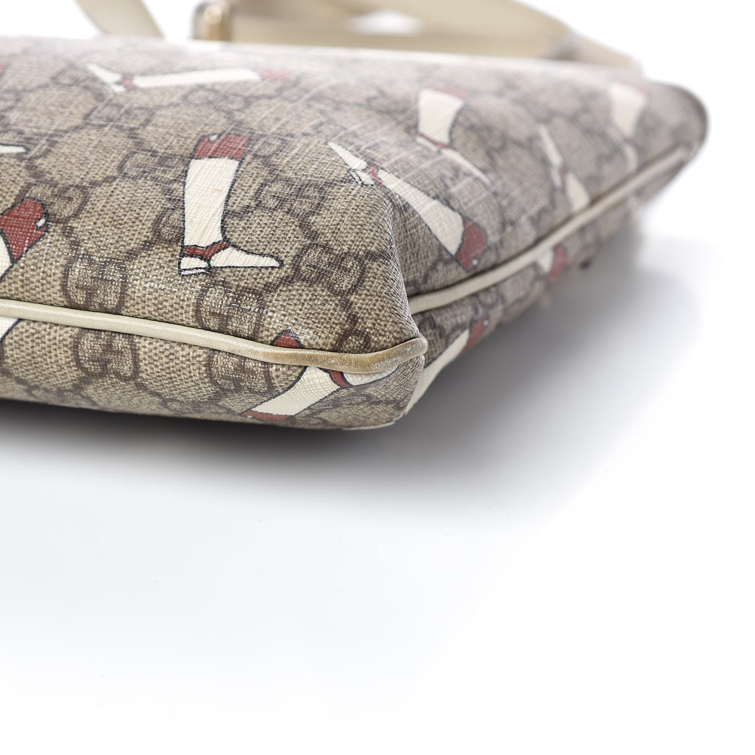 Gucci GG Plus Monogram Boot Flat Messenger Bag Beige Off White 10 of 12