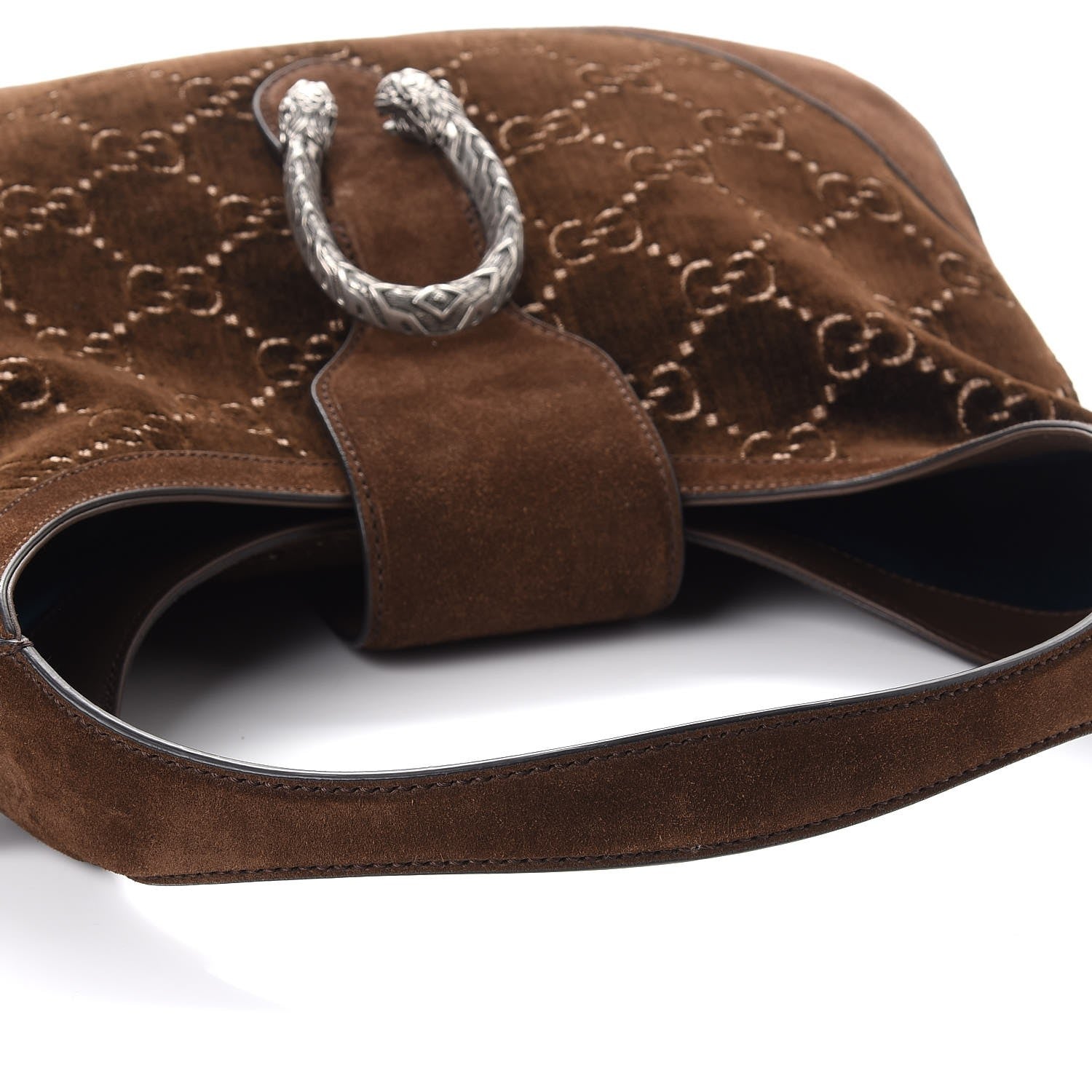 Gucci Velvet GG Monogram Web Medium Dionysus Hobo Brown 10 of 10