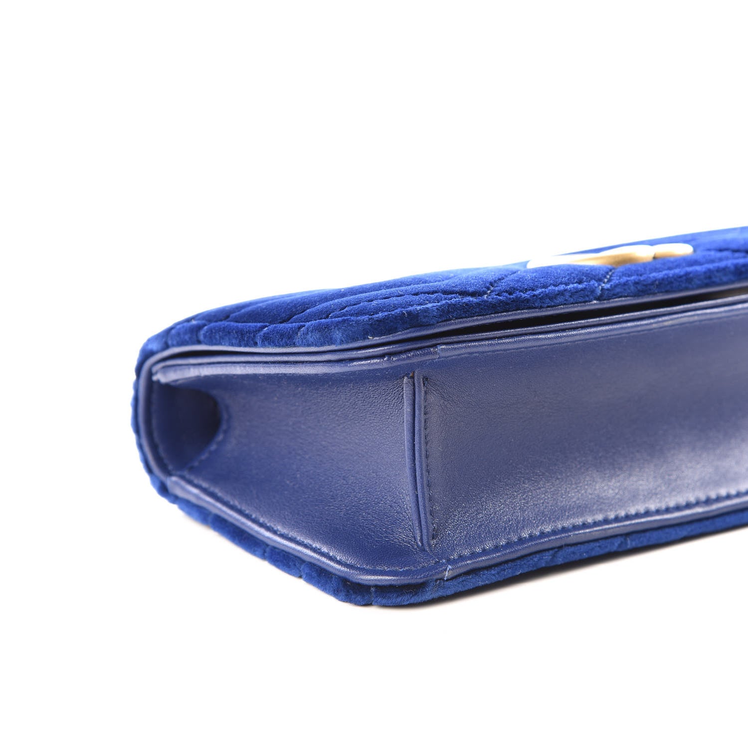Gucci Velvet Matelasse GG Marmont Mini Bag Cobalt Blue 5 of 8