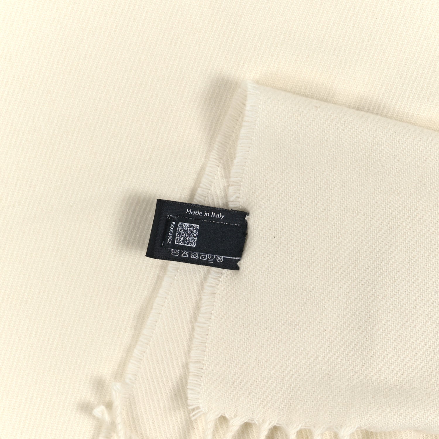 Chanel Cashmere Wool Embroidered CC Scarf Ivory 3 of 3