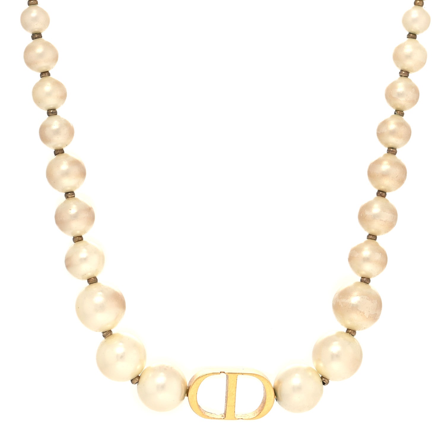 Christian Dior Pearl 30 Montaigne Choker Necklace Gold 1 of 5