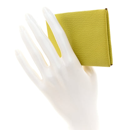 Hermes Chevre Mysore Calvi Card Case Lime 2 of 7