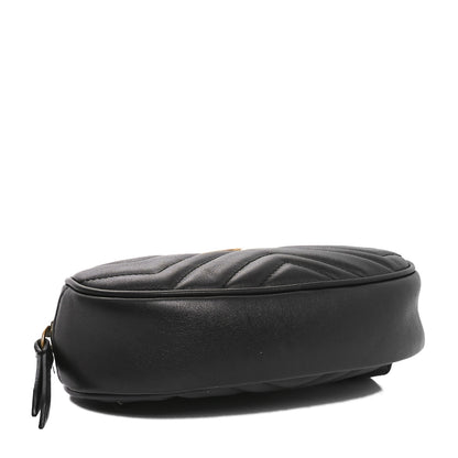 Gucci Calfskin Matelasse GG Marmont Belt Bag 95 38 Black 4 of 11