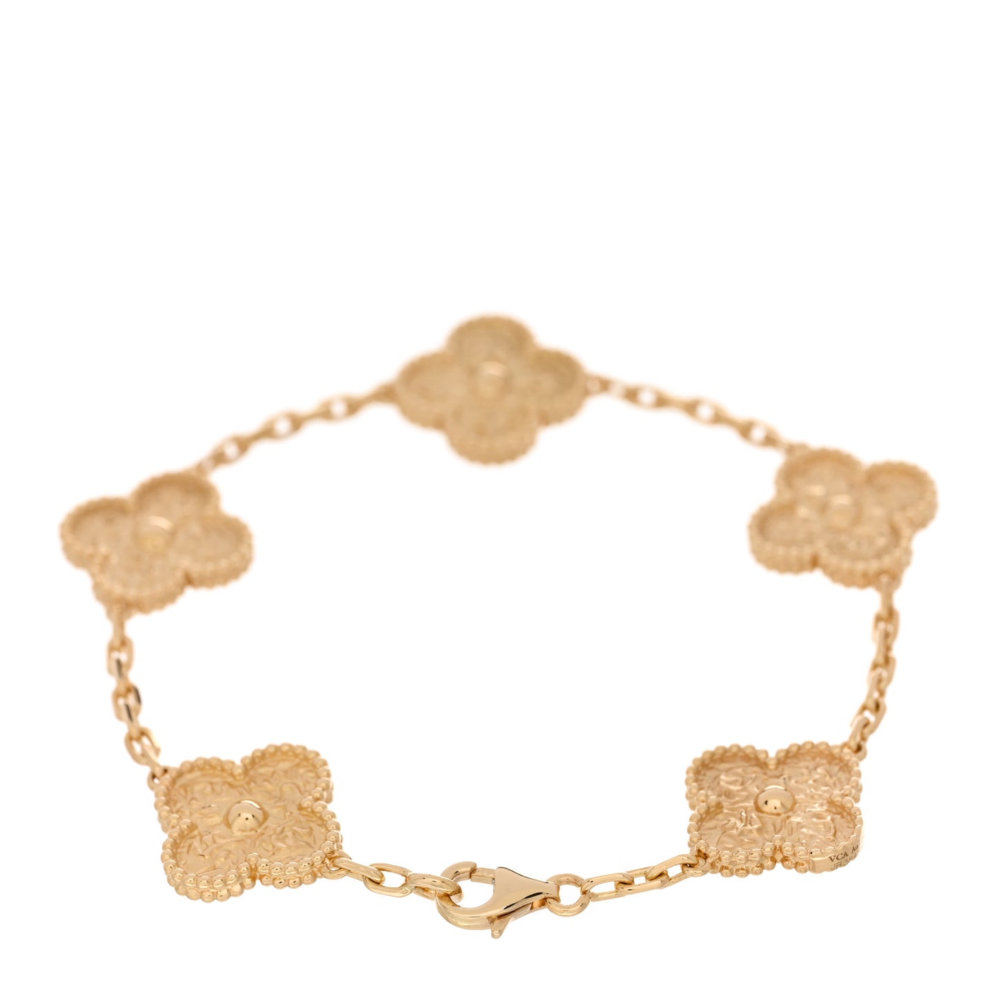 18K Yellow Gold 5 Motifs Vintage Alhambra Bracelet