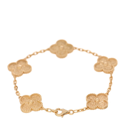 Van Cleef & Arpels 18K Yellow Gold 5 Motifs Vintage Alhambra Bracelet 2 of 3