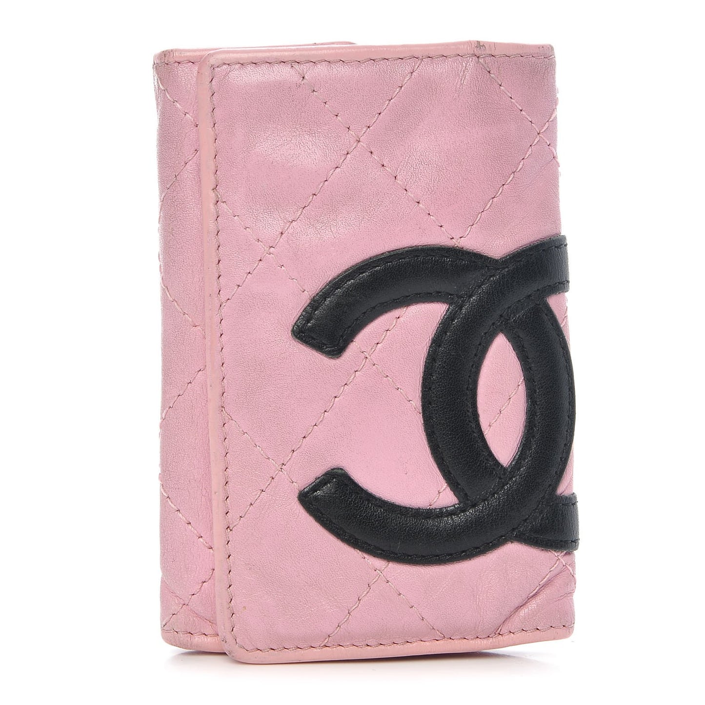 Calfskin Quilted Cambon 6 Key Holder Pink