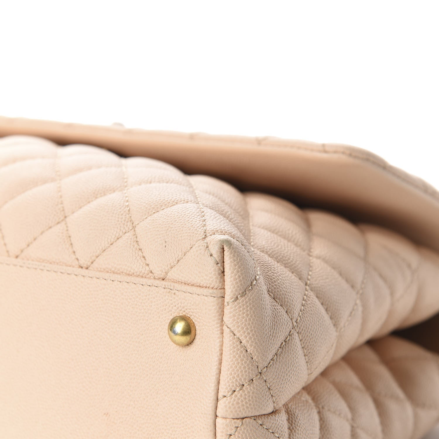 Chanel Caviar Quilted Medium Coco Handle Flap Beige 13 of 16