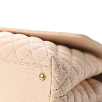 Chanel Caviar Quilted Medium Coco Handle Flap Beige 13 of 16