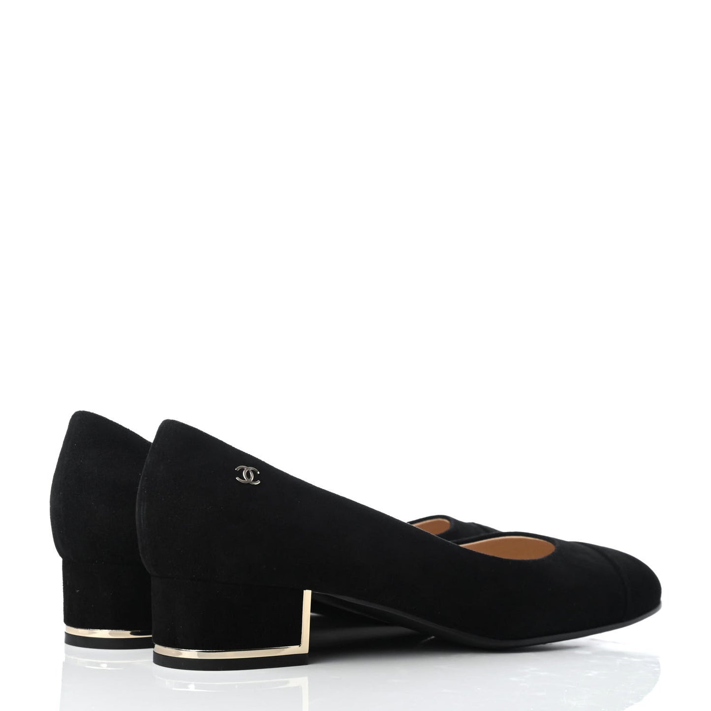 Suede CC Cap Toe Pumps 38.5 Black