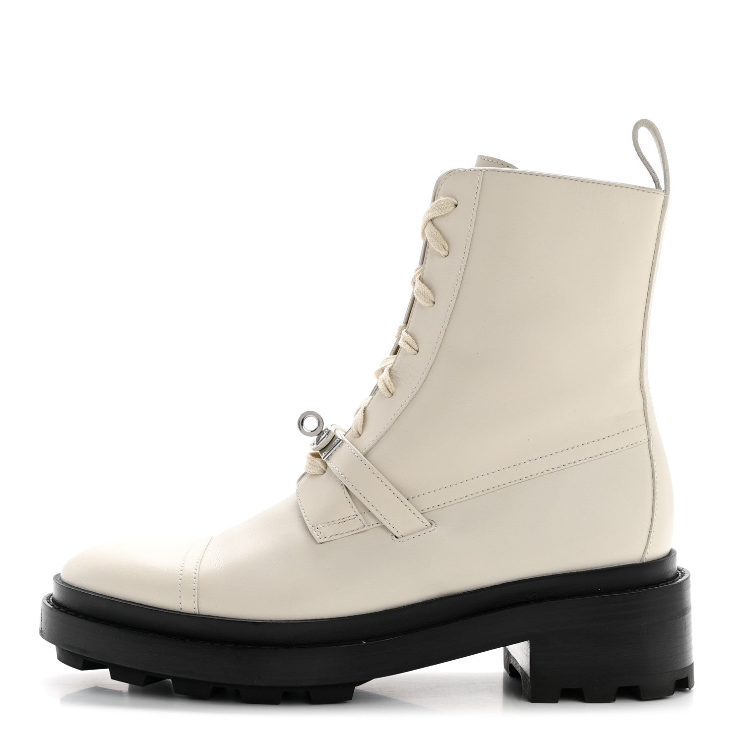 Hermes Glossed Calfskin Funk Ankle Boots 39 Beige Glaise 1 of 8