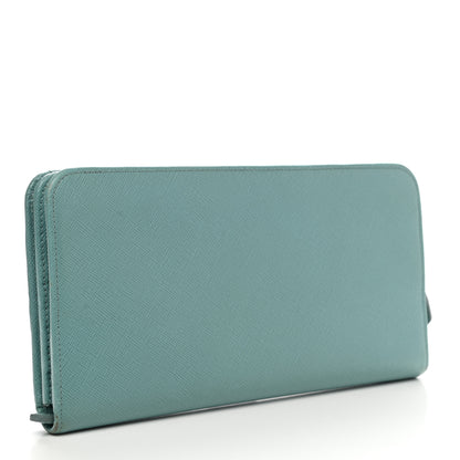 Prada Saffiano Metal Continental Wallet Anice 3 of 8