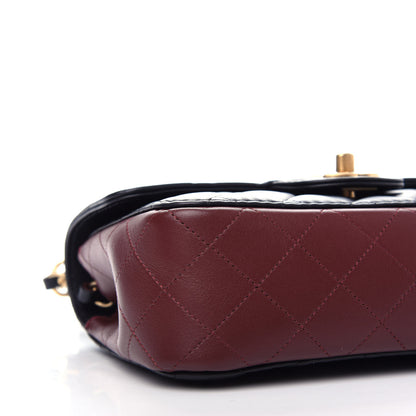 Chanel Calfskin Quilted Small Strap Into Flap Bag Black Brown 8 of 11