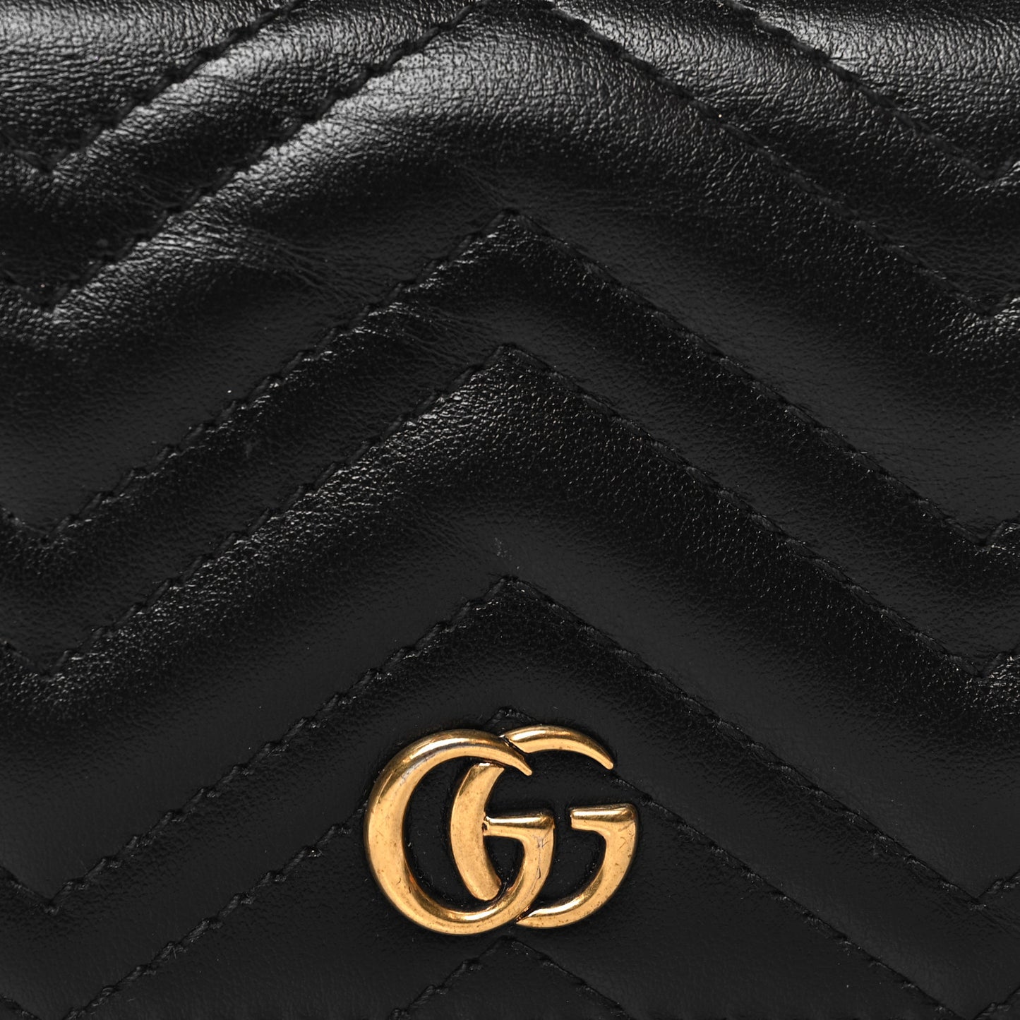 Calfskin Matelasse GG Marmont Card Case Wallet Black