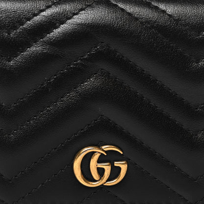 Gucci Calfskin Matelasse GG Marmont Card Case Wallet Black 9 of 11