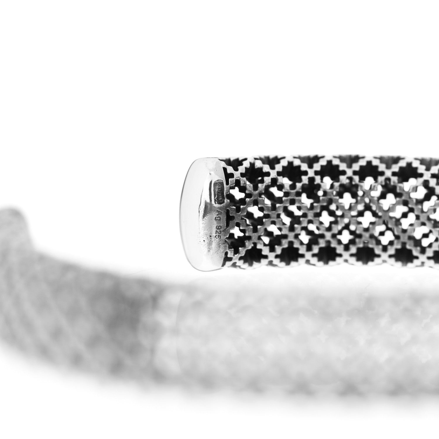 Gucci Sterling Silver Diamantissima Cuff Bracelet 3 of 3